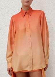 Zimmermann Tranquillity Scarf Shirt - Red Fields Garmentory at Garmentory